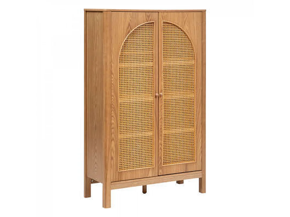 Meuble de rangement en bois coloris naturel -  L. 92,5  x P. 40  x H. 150,5 cm