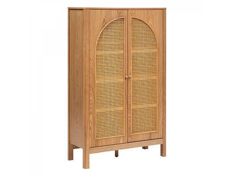 Meuble de rangement en bois coloris naturel -  L. 92,5  x P. 40  x H. 150,5 cm