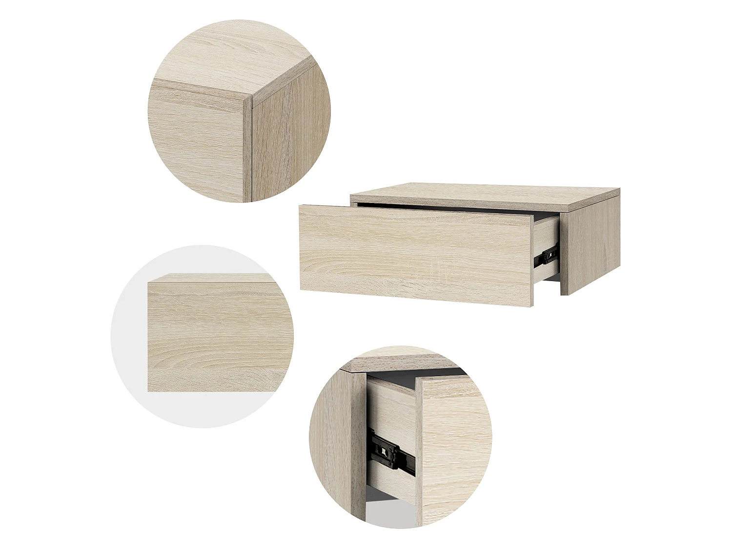 Table de nuit suspendue Commode de chevet Armoire de chevet suspendue avec tiroi