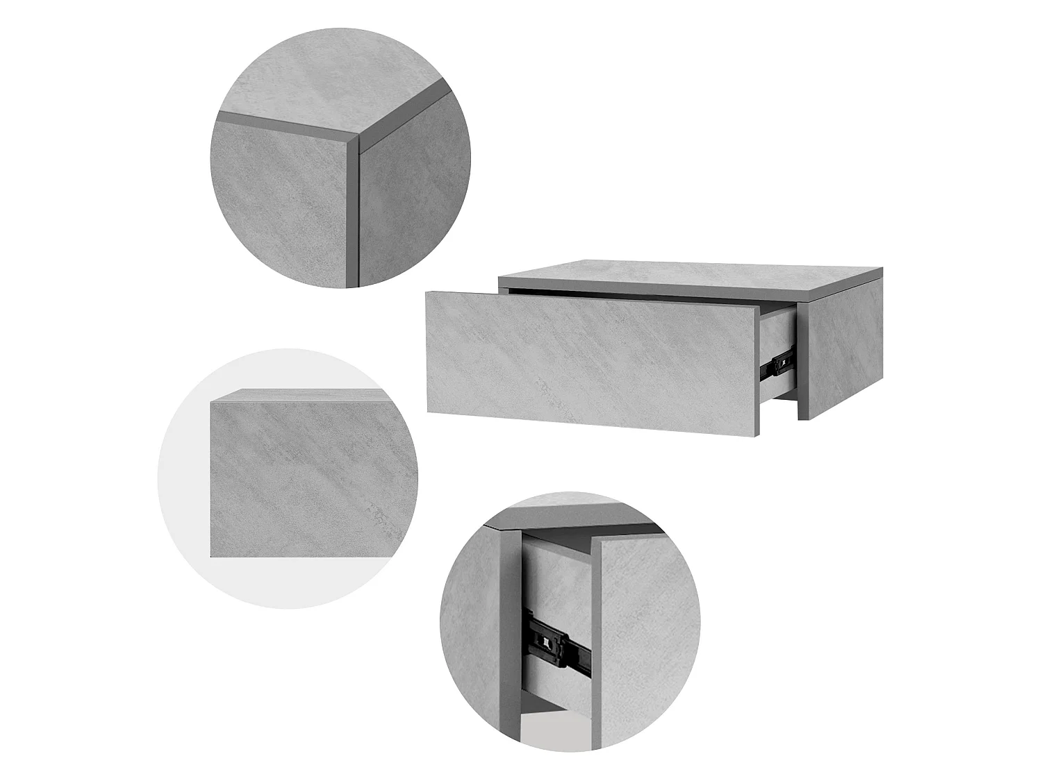 Comodino Appeso Cassettiera Comodino Appeso con Cassetto