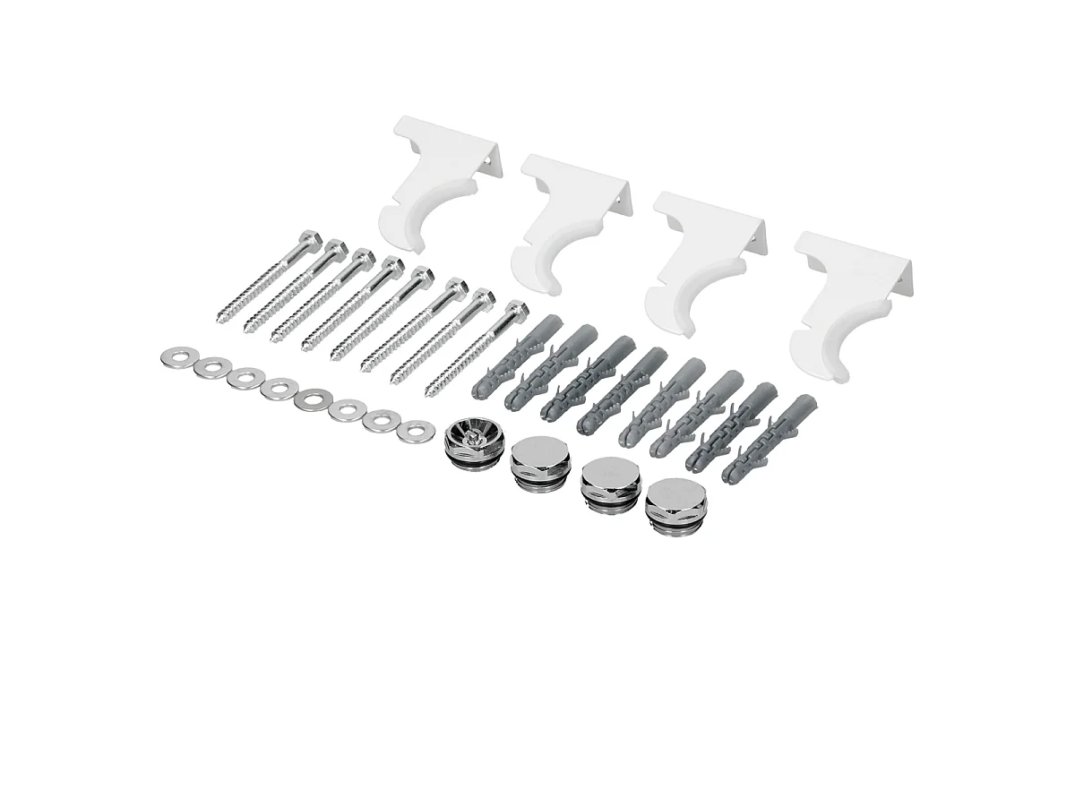 Radiateur de salle de bains Stella 260x1400 mm blanc avec garniture de raccordement universelle