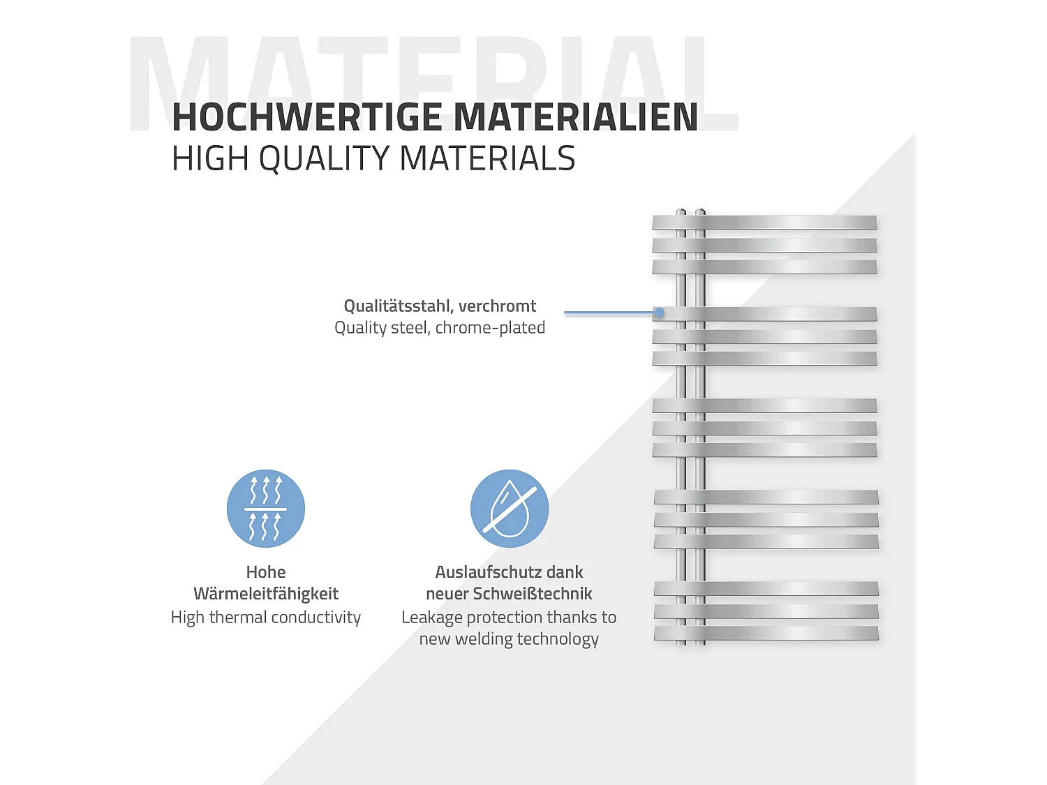 Radiatore termosifone Iron EM riscaldamento attacco a pavimento cromo 60 x 120cm