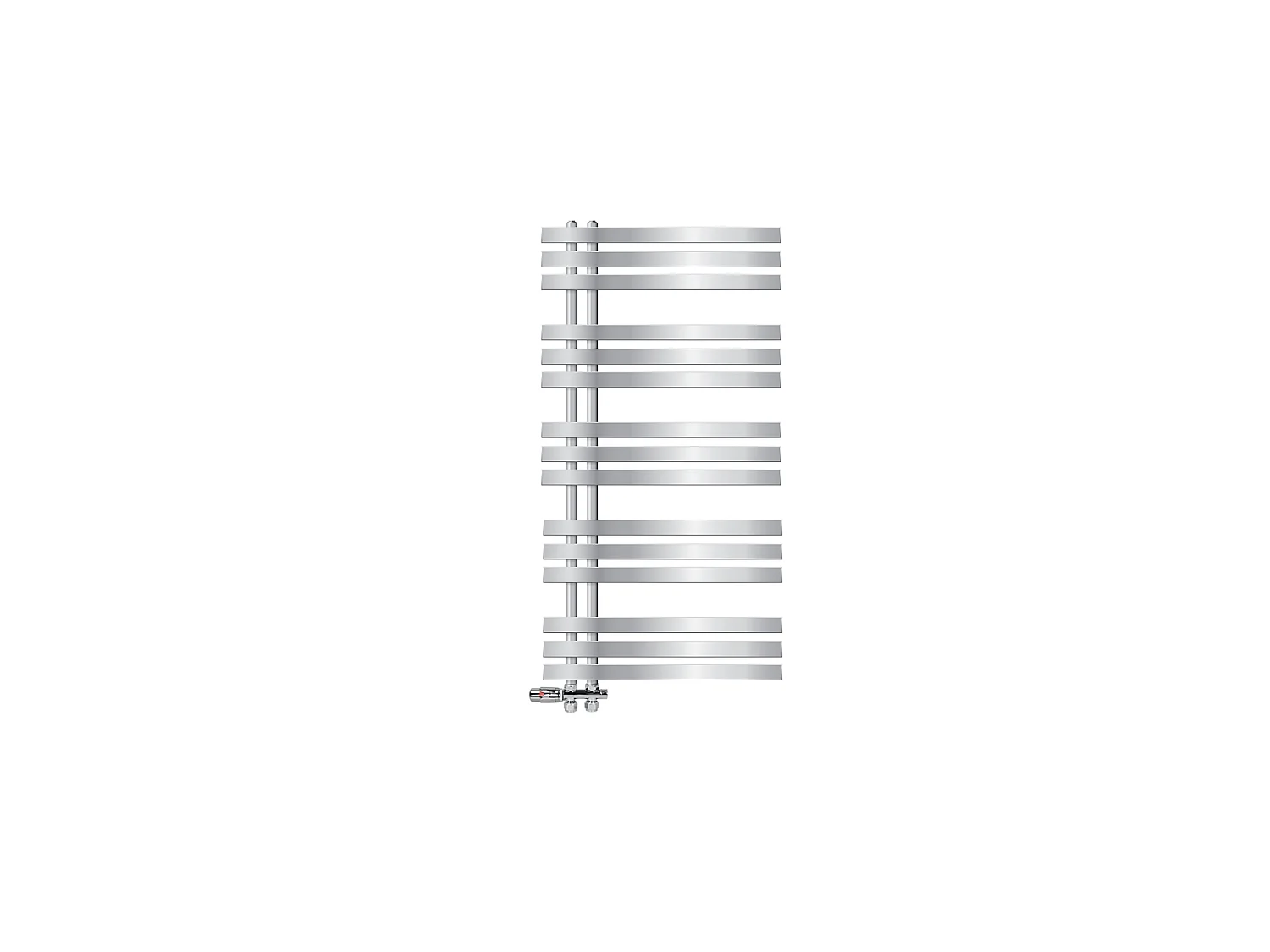 Iron EM Radiateur chromé salle de bain moderne raccord central au sol 600x1200mm