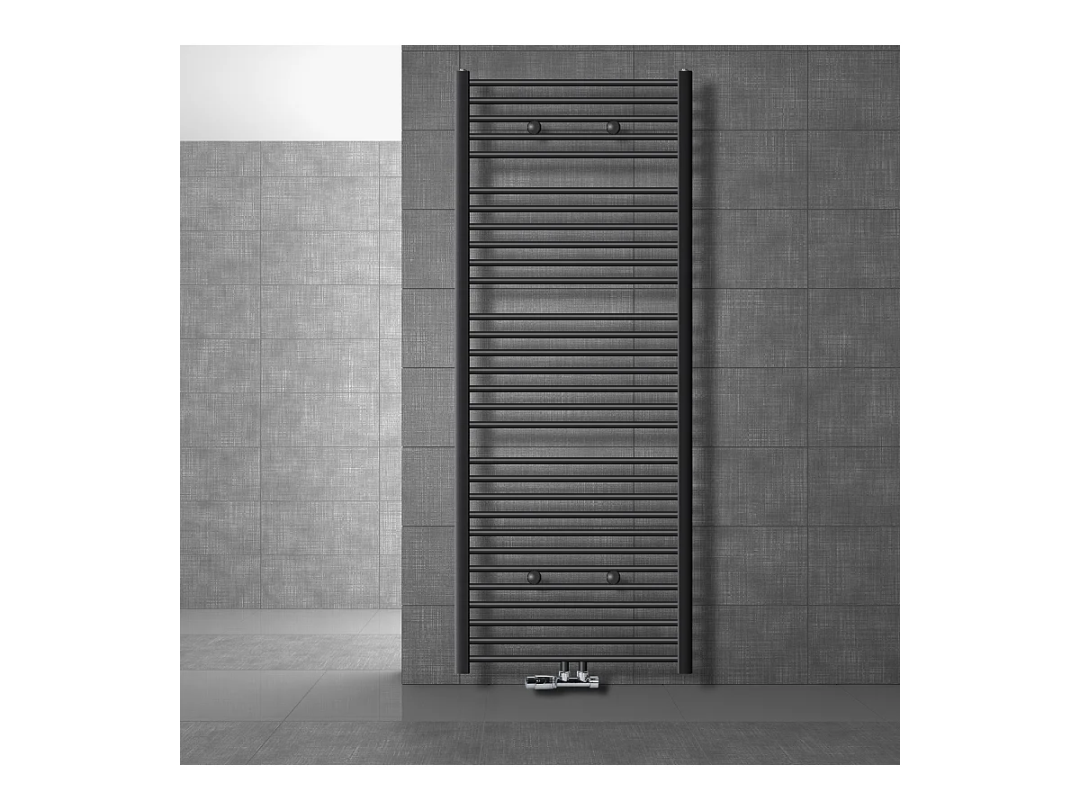Radiateur de Salle de Bain Non Électrique, 750 x 1800 mm, Anthracite, Connexion Central