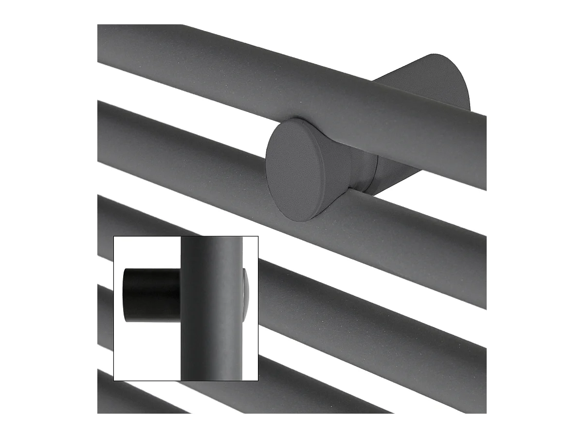 Radiateur de Salle de Bain Non Électrique, 750 x 1800 mm, Anthracite, Connexion Central