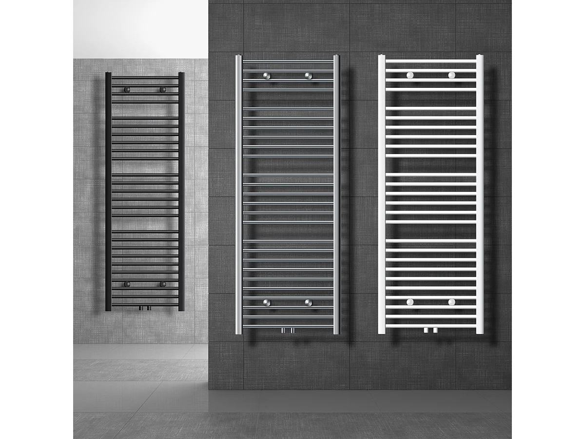 Radiatore da bagno non elettrico, 750 x 1800 mm, antracite, attacco centrale