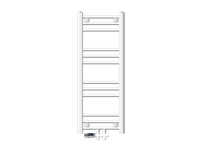 Radiador Sahara 300x800 mm, Blanco con Conexión Central Derecha, Termostato Incluido