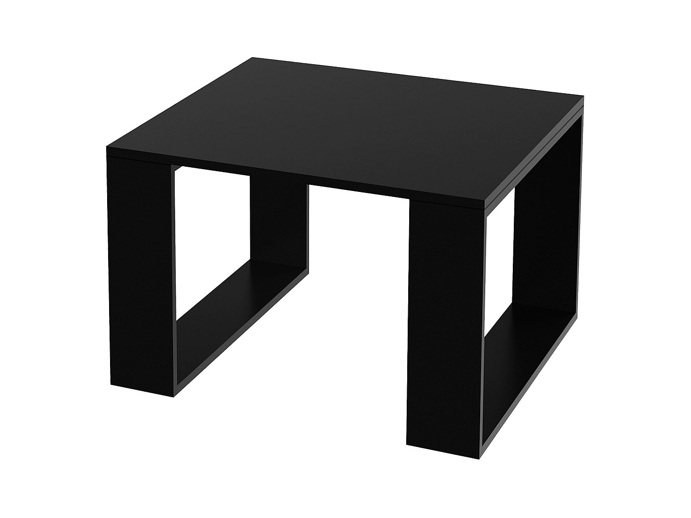 Table basse de salon moderne table d'appoint MDF noir/pieds métal noir ...