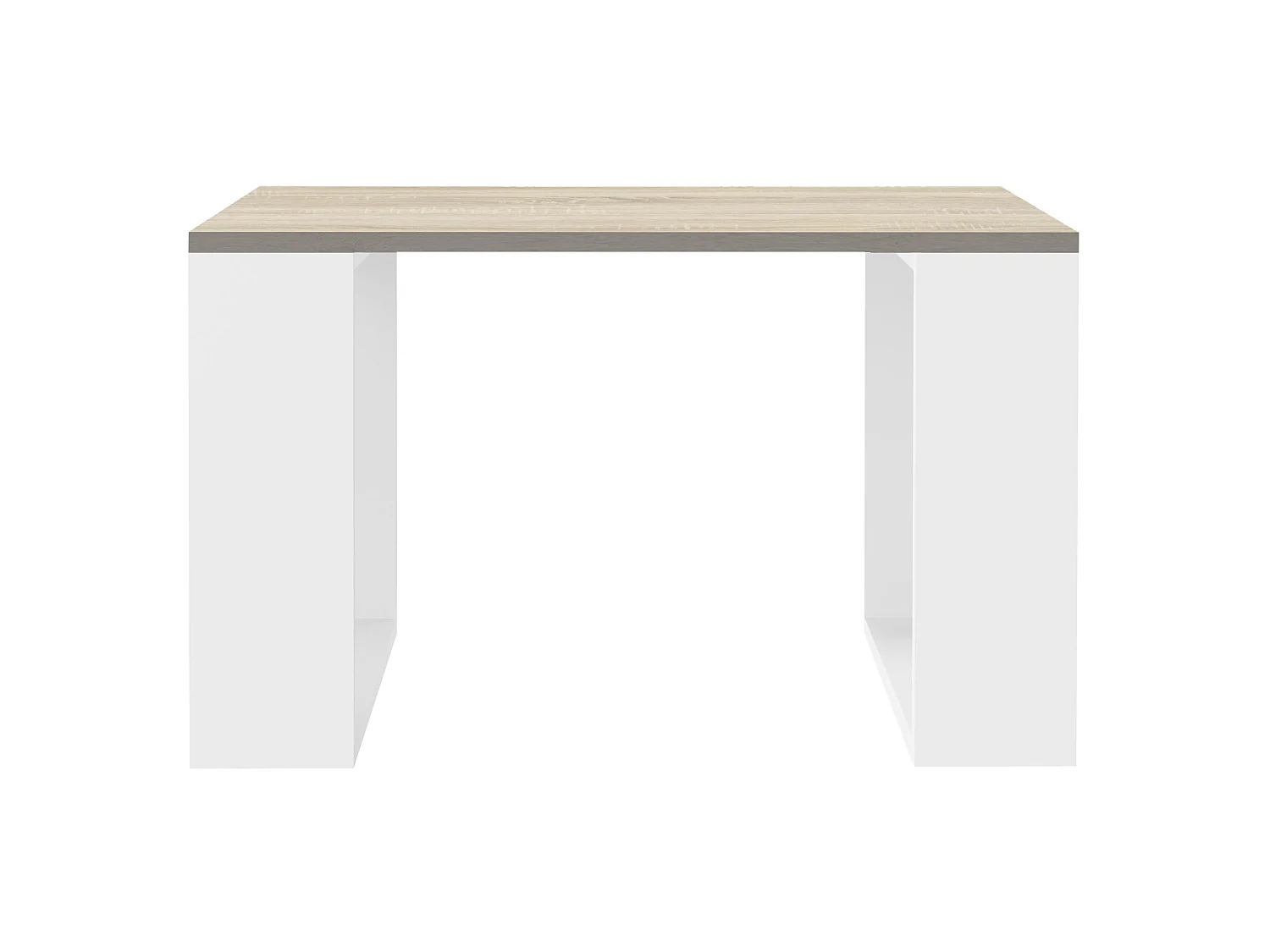 Tavolo da salotto caffè design moderno in MDF rovere e telaio bianco 65x65x40 cm