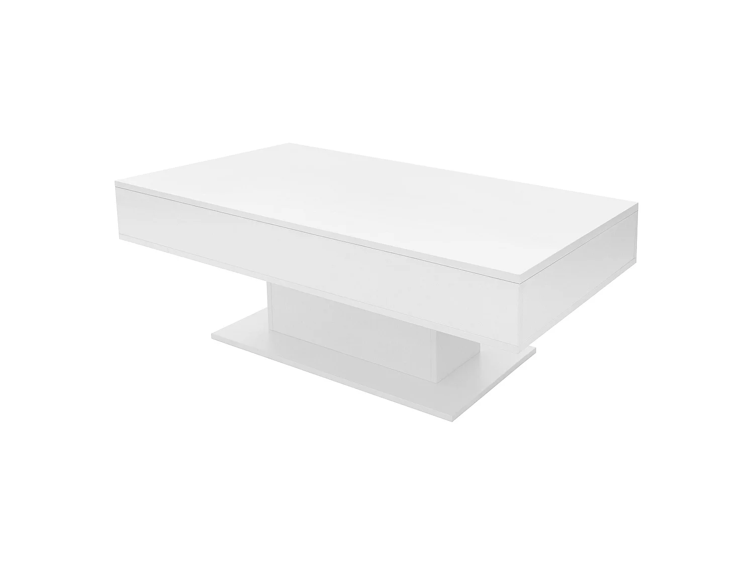 Mesa de centro 110 x 60 40 cm con almacenamiento blanca con tablero extraíble