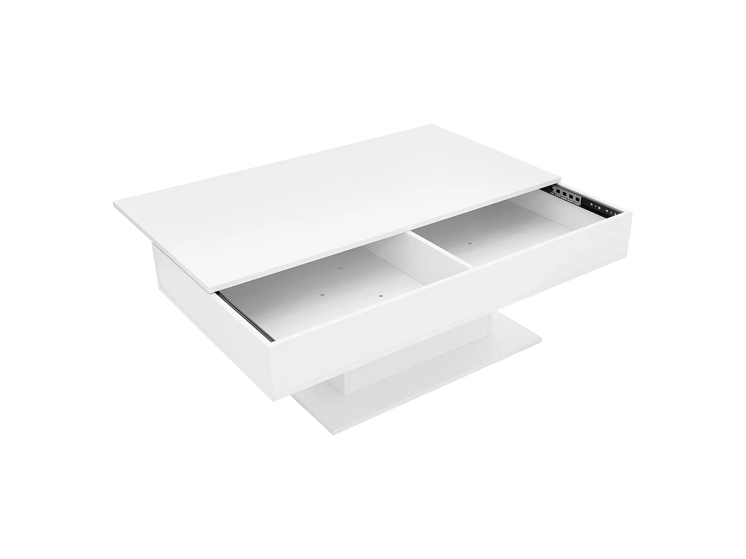 Mesa de centro 110 x 60 40 cm con almacenamiento blanca con tablero extraíble