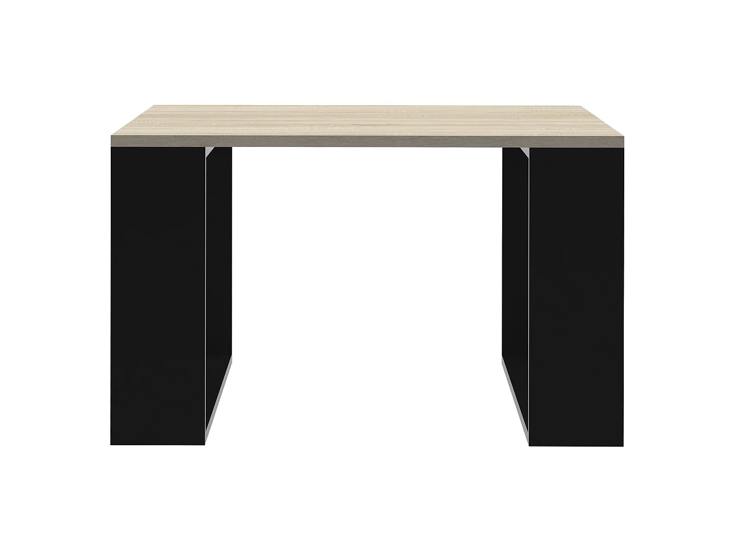 Tavolo da salotto caffè design moderno in MDF rovere e telaio nero 65x65x40 cm