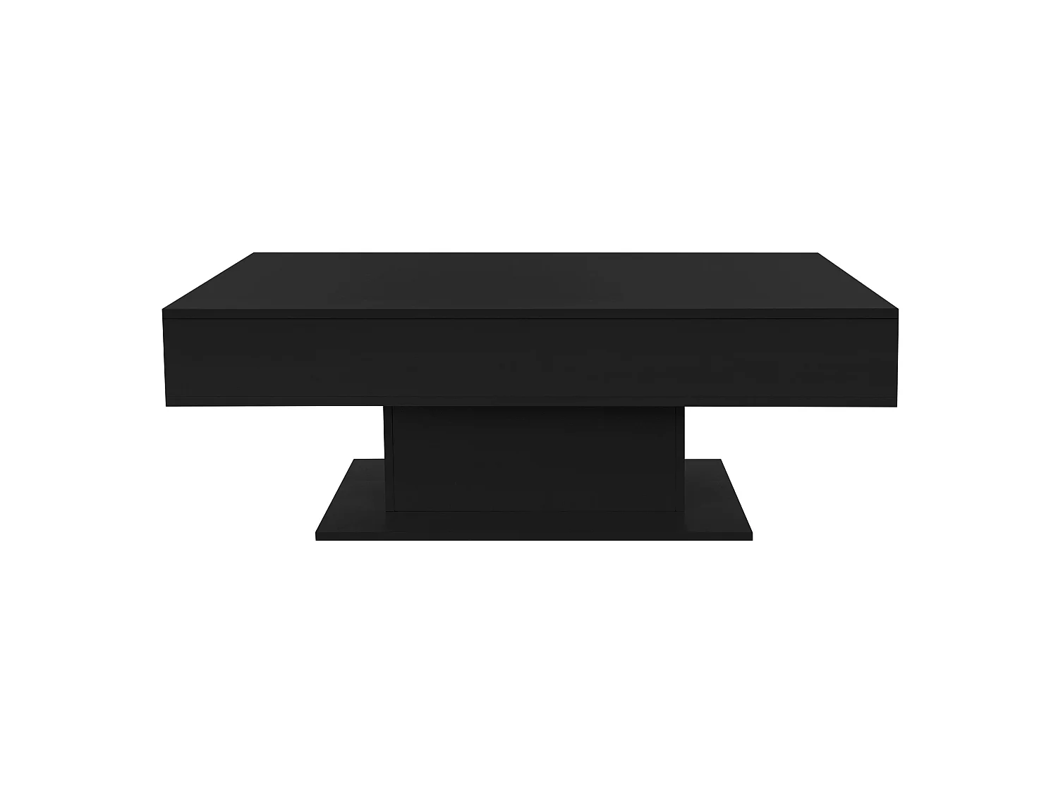 Mesa de centro 110 x 60 cm con almacenamiento negra con tablero extraíble