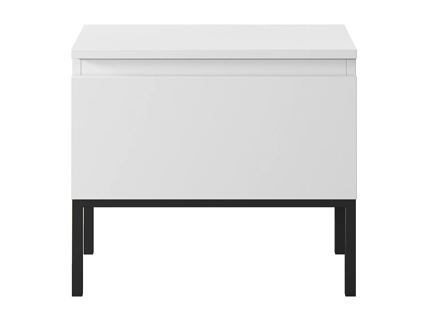 Table de chevet  - blanc avec pieds noirs - Bemmi