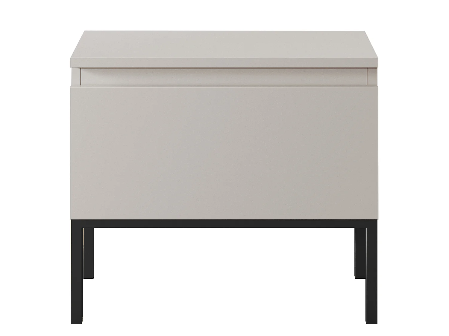 Nachttisch/Nachtschrank - Taupe (Graubeige) mit schwarzen Beinen - BEMMI