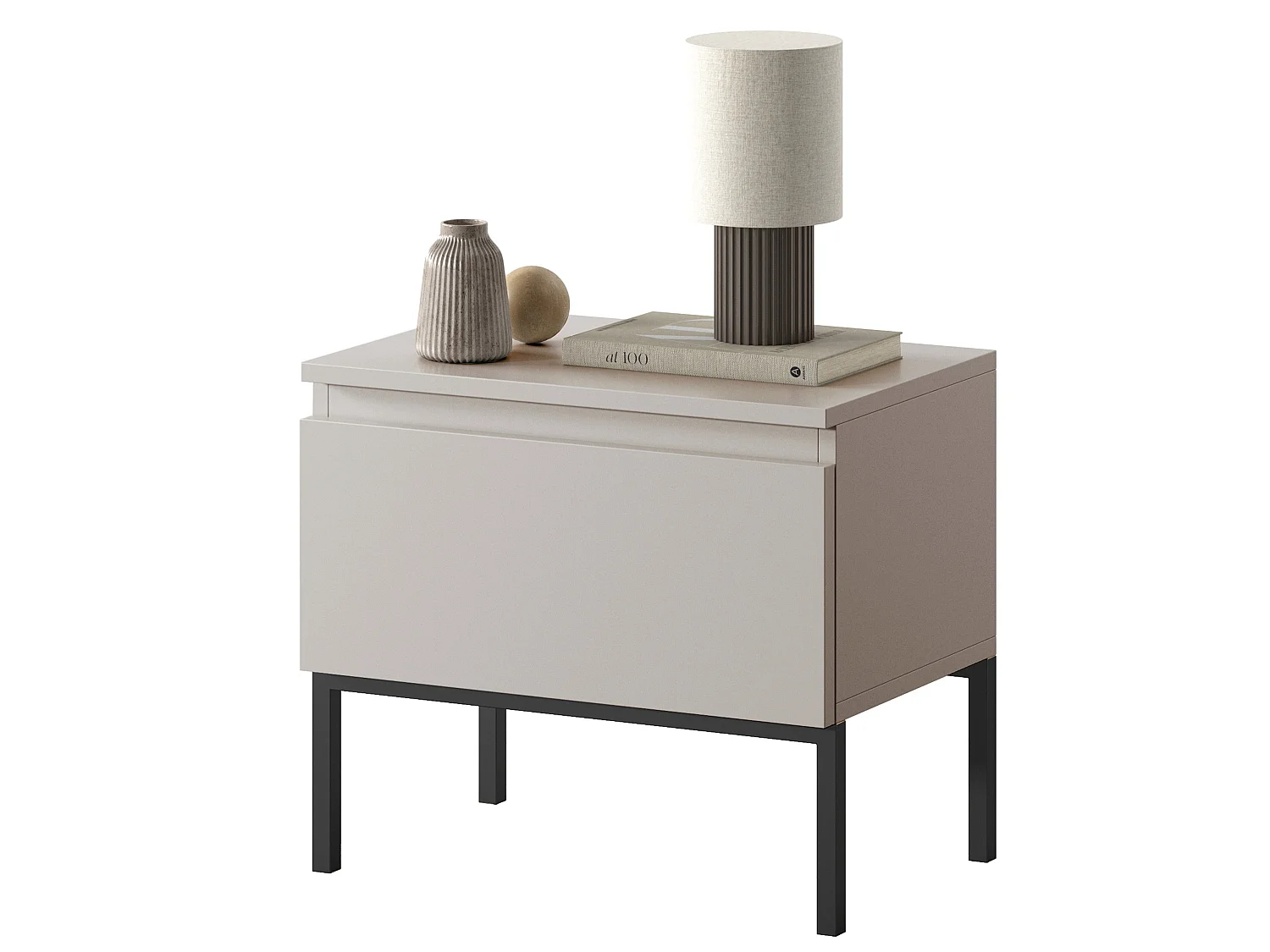 Nachttisch - Taupe (Grau-Beige) - Bemmi