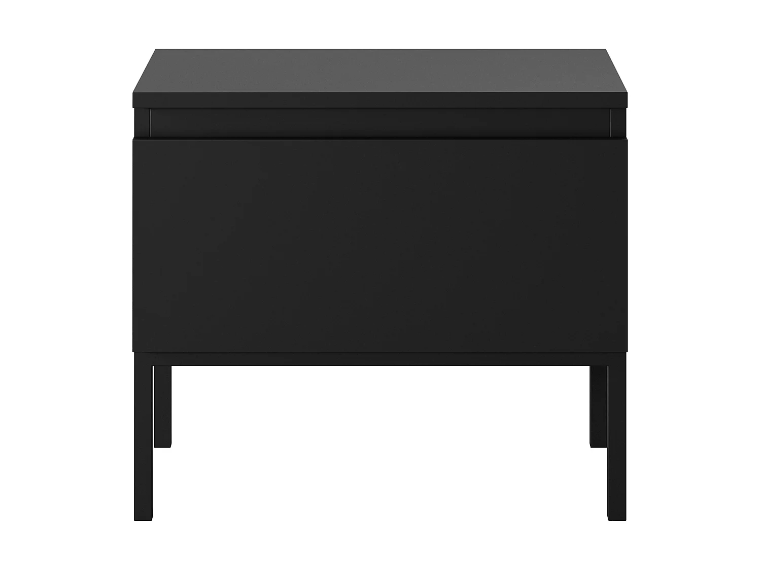 Nachttisch Nachtschrank Schwarz mit Metallbeinen - Bemmi