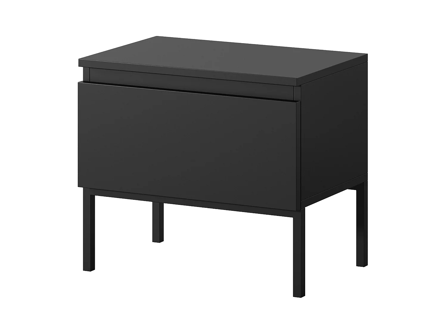 Table de chevet  - noir avec pieds noirs - Bemmi