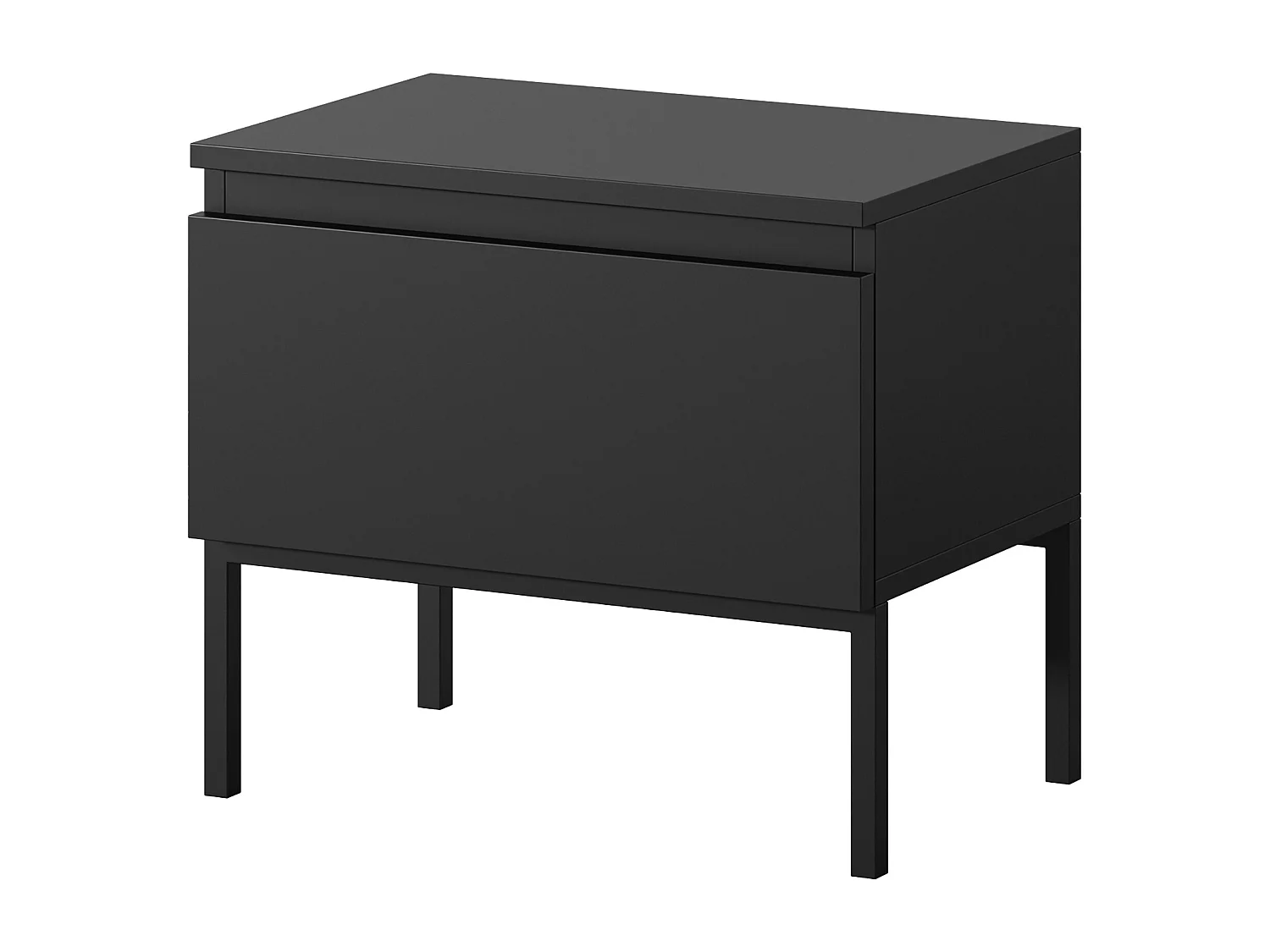 Table de chevet  - noir avec pieds noirs - Bemmi