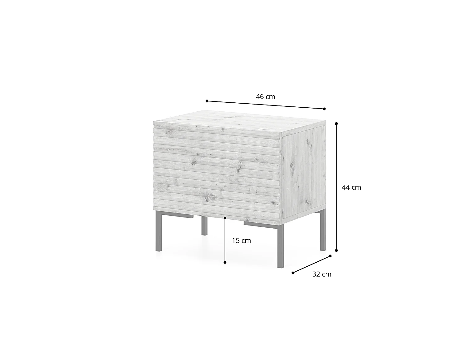 Table de chevet -  taupe (gris-beige) - Lammelo