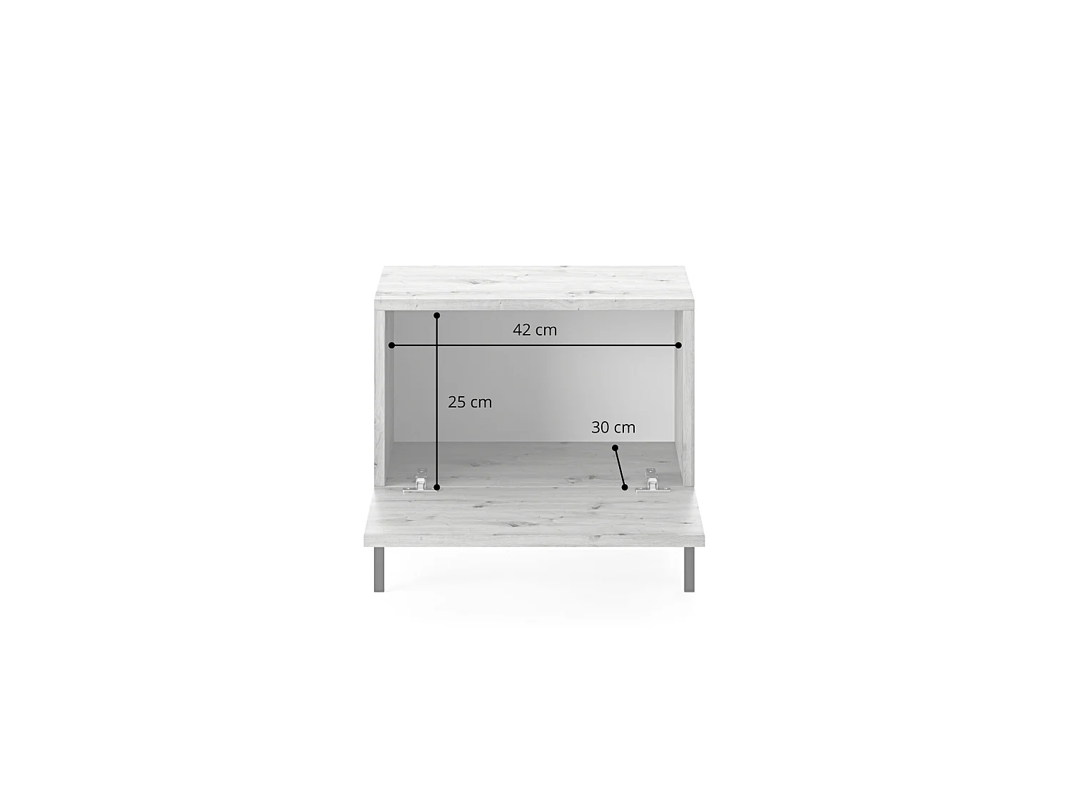 Table de chevet -  taupe (gris-beige) - Lammelo