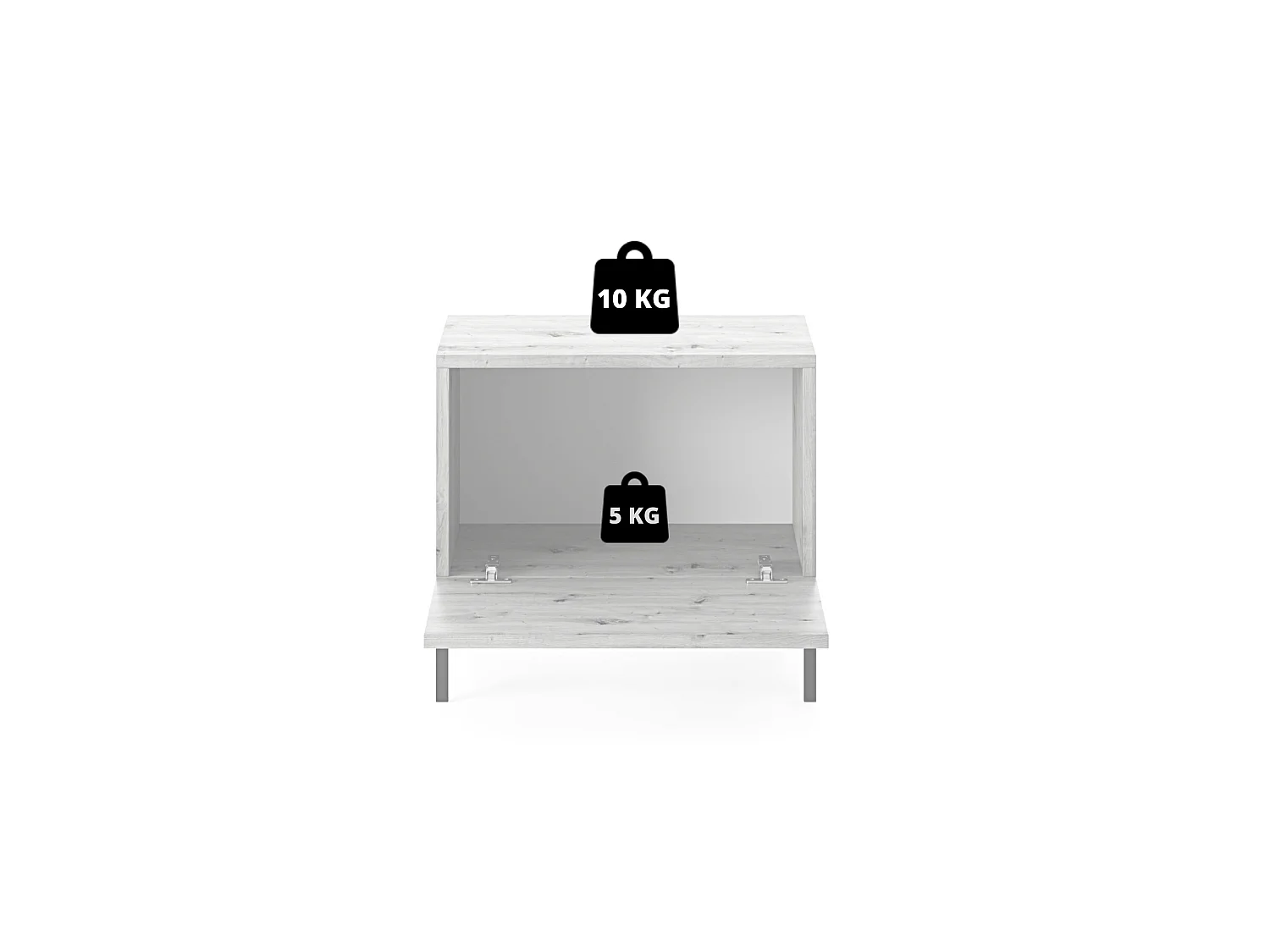 Table de chevet -  taupe (gris-beige) - Lammelo