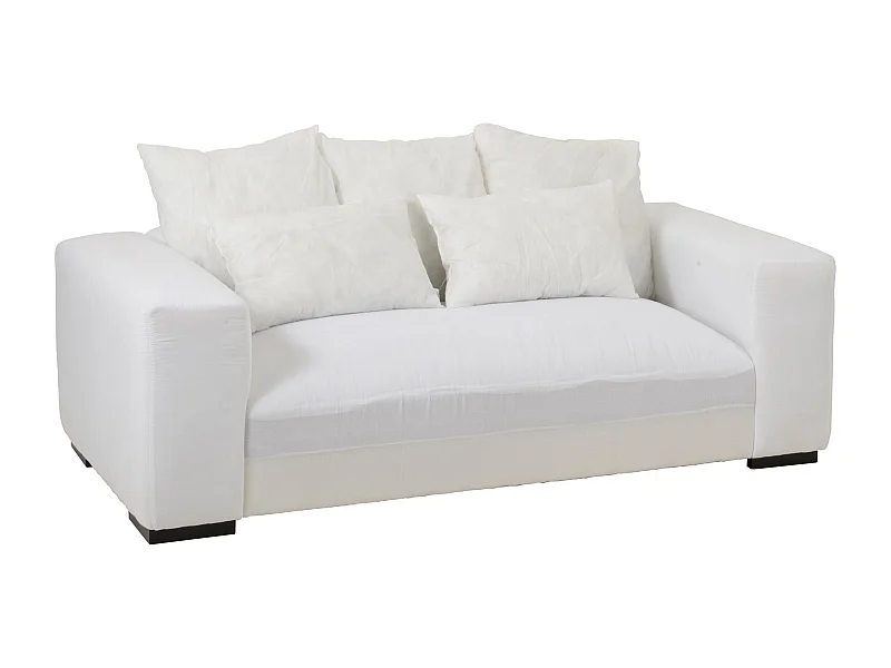 Canapé Design 5 Coussins "Monaco" 217cm Blanc