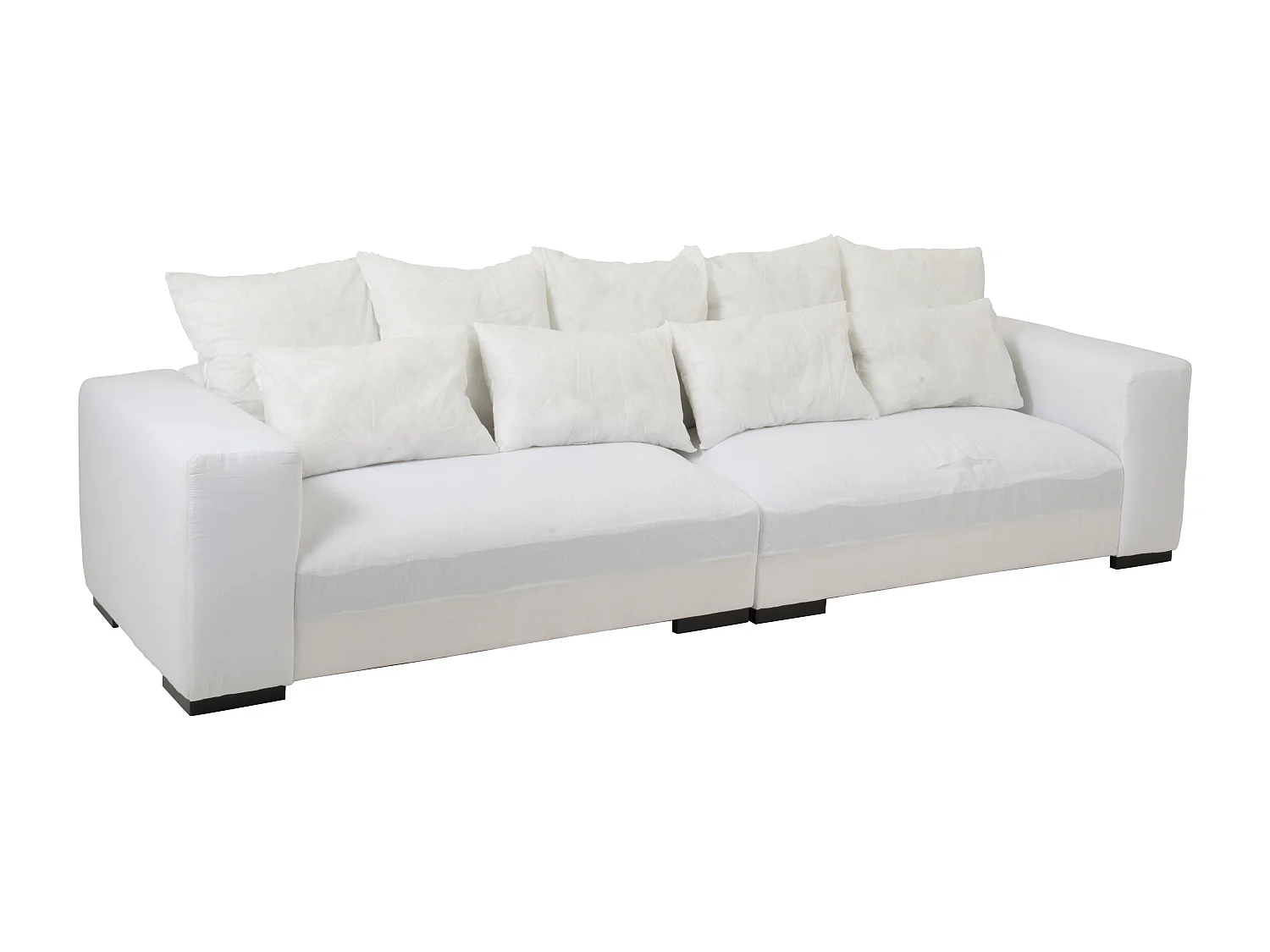 Canapé Design 9 Coussins "Monaco" 330cm Blanc