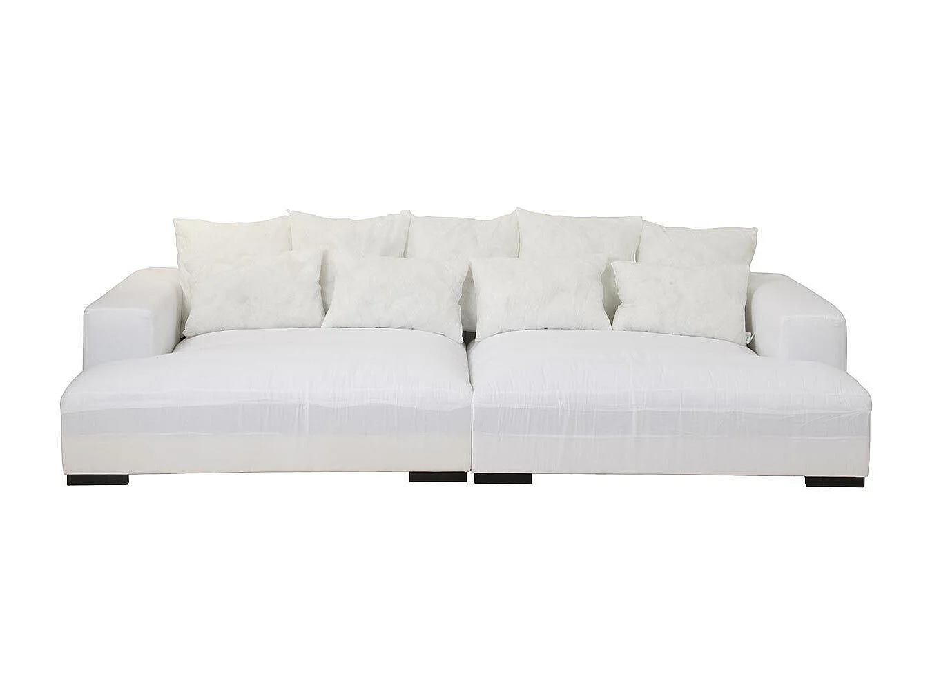 Canapé Design 9 Coussins "Monaco" 330cm Blanc