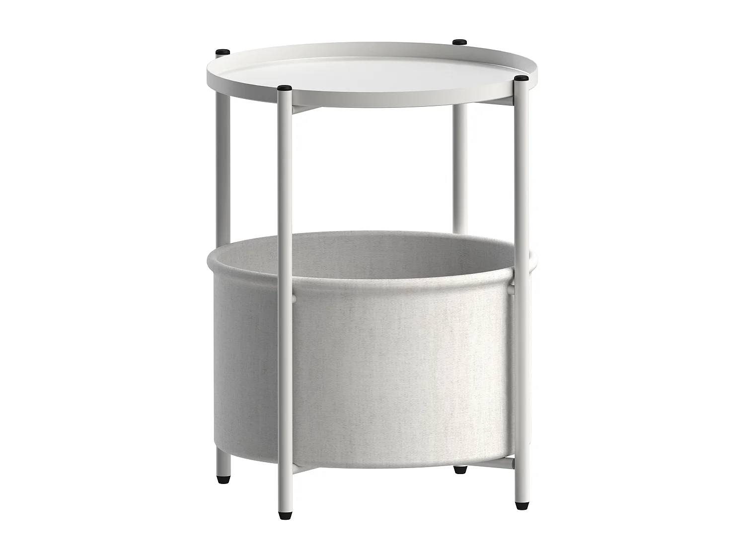 Table d'appoint avec panier de rangement table basse decoration pour salon blanc