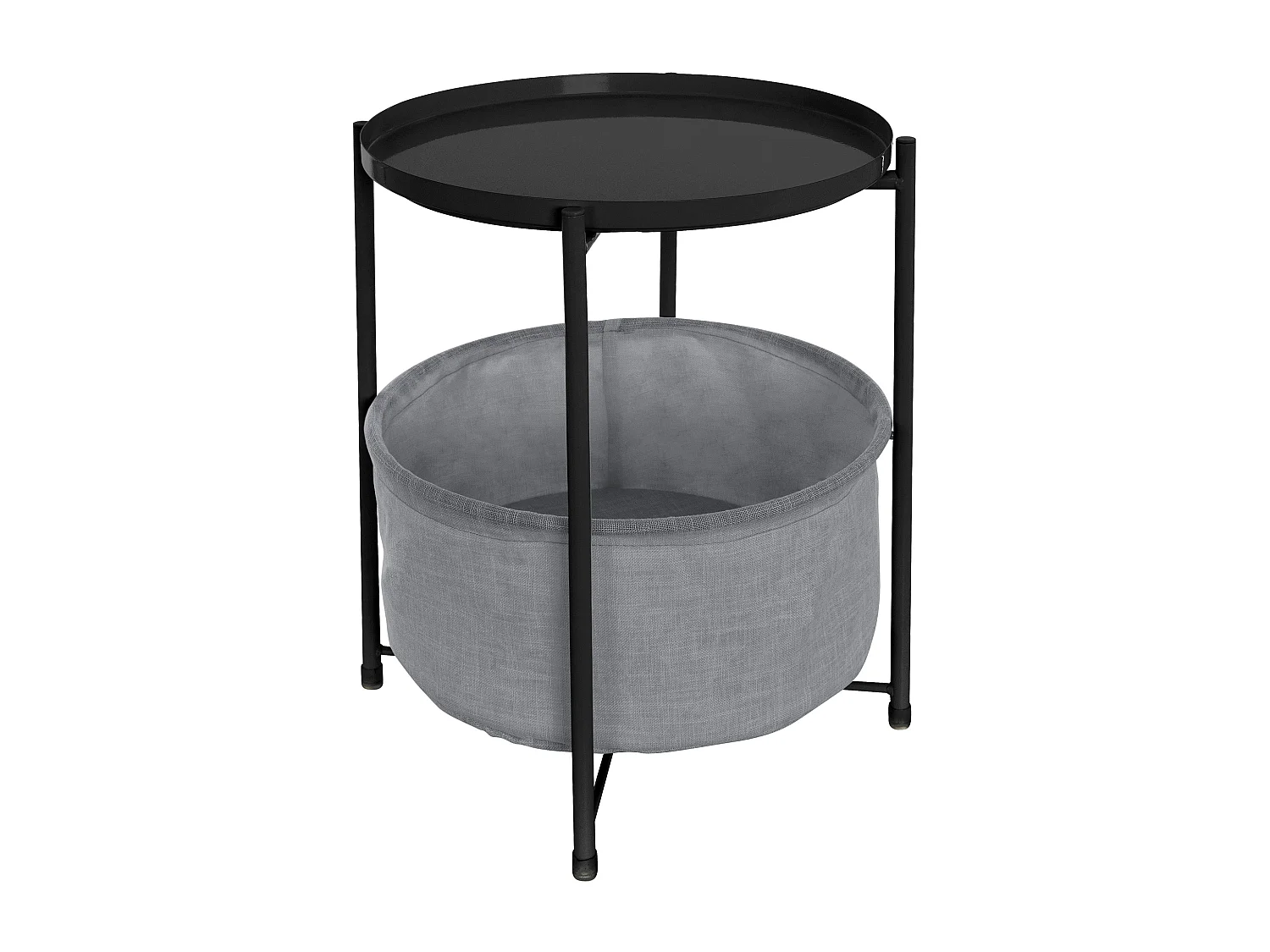 Table d'appoint avec panier de rangement table basse decoration pour salon noir