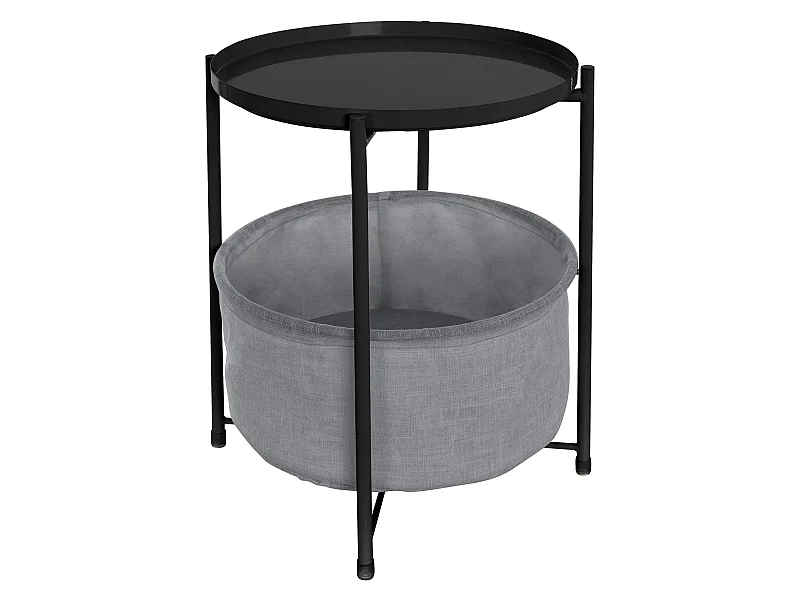 Table d'appoint avec panier de rangement table basse decoration pour salon noir