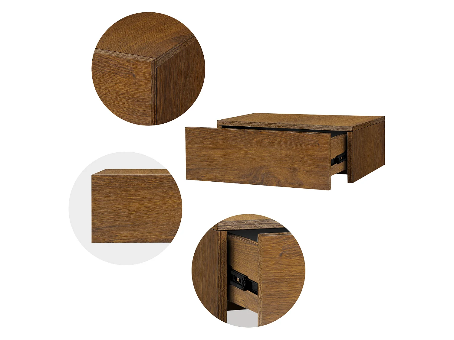 Set di 2 comodini appesi Comodino Comodino con cassetto