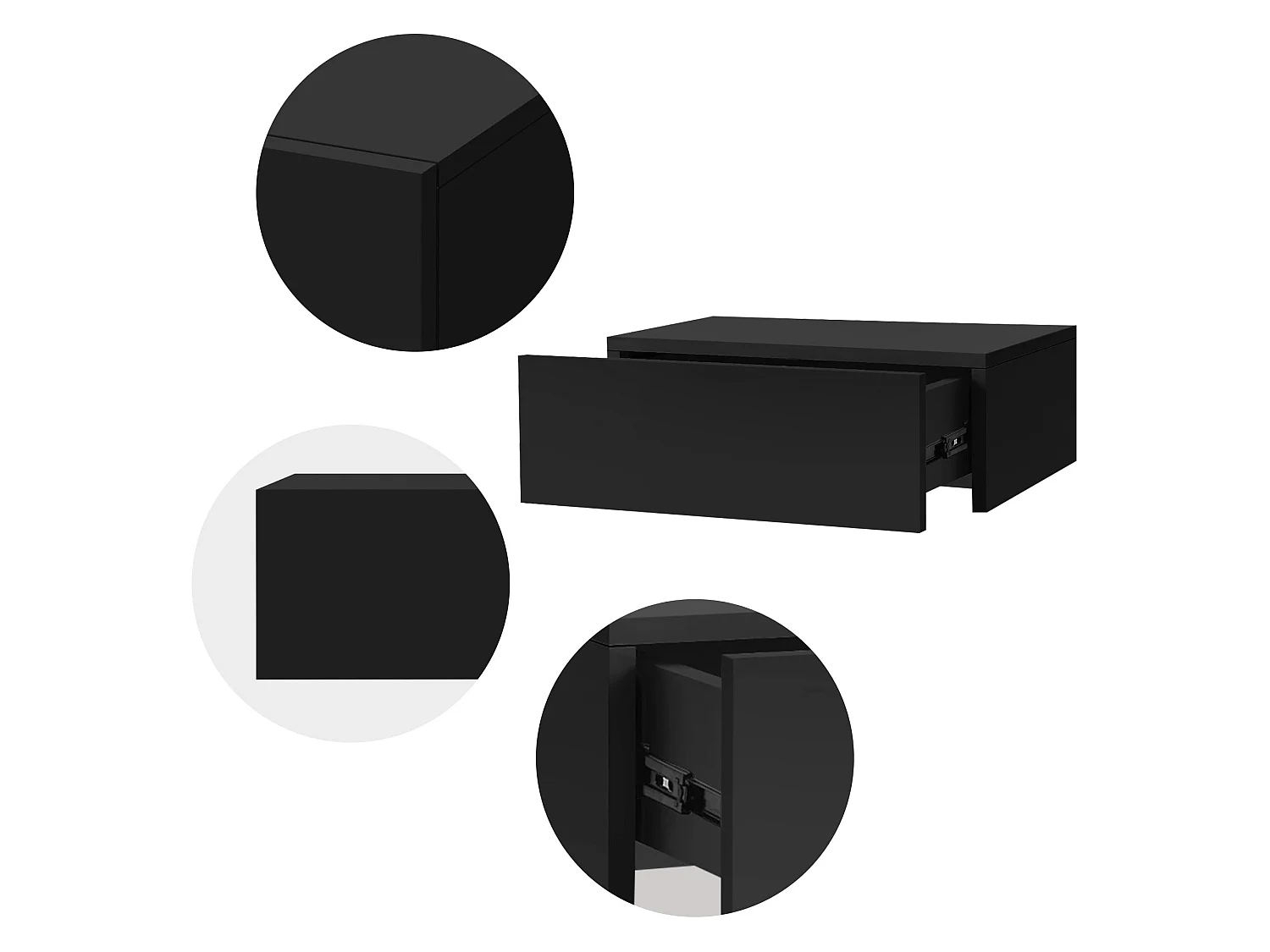 Lot de 2 chevets suspendus Commode de chevet avec tiroir