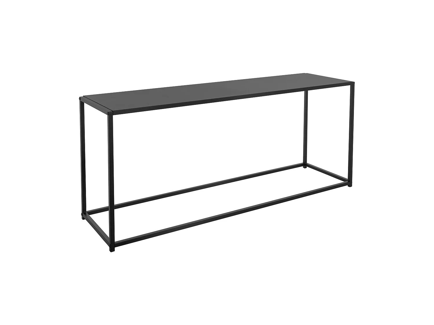 Table console noir mat table d'appoint en métal de couloir/salon 115x32x50,5 cm
