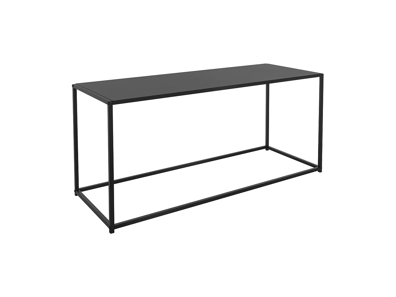 Table console noir mat table d'appoint en métal de couloir/salon 110x40x50,5 cm