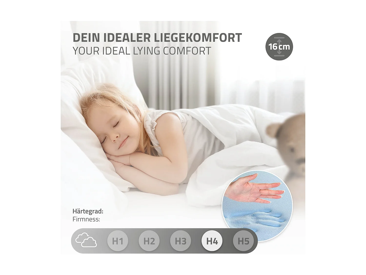 Lit d'enfants Tipi 90x200 cm blanc style indien en bois de pin massif avec matelas H:16 cm housse amovible sommier à lattes d'intérieur filles garçons