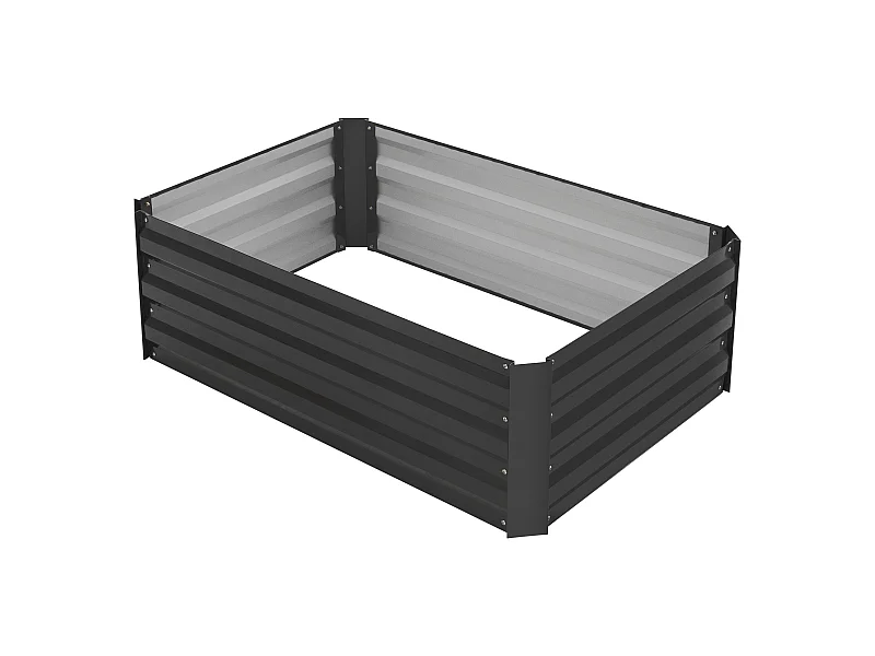 Lit de jardin surélevé bac à plantes/fleurs/légumes jardinière métal 90x30 cm