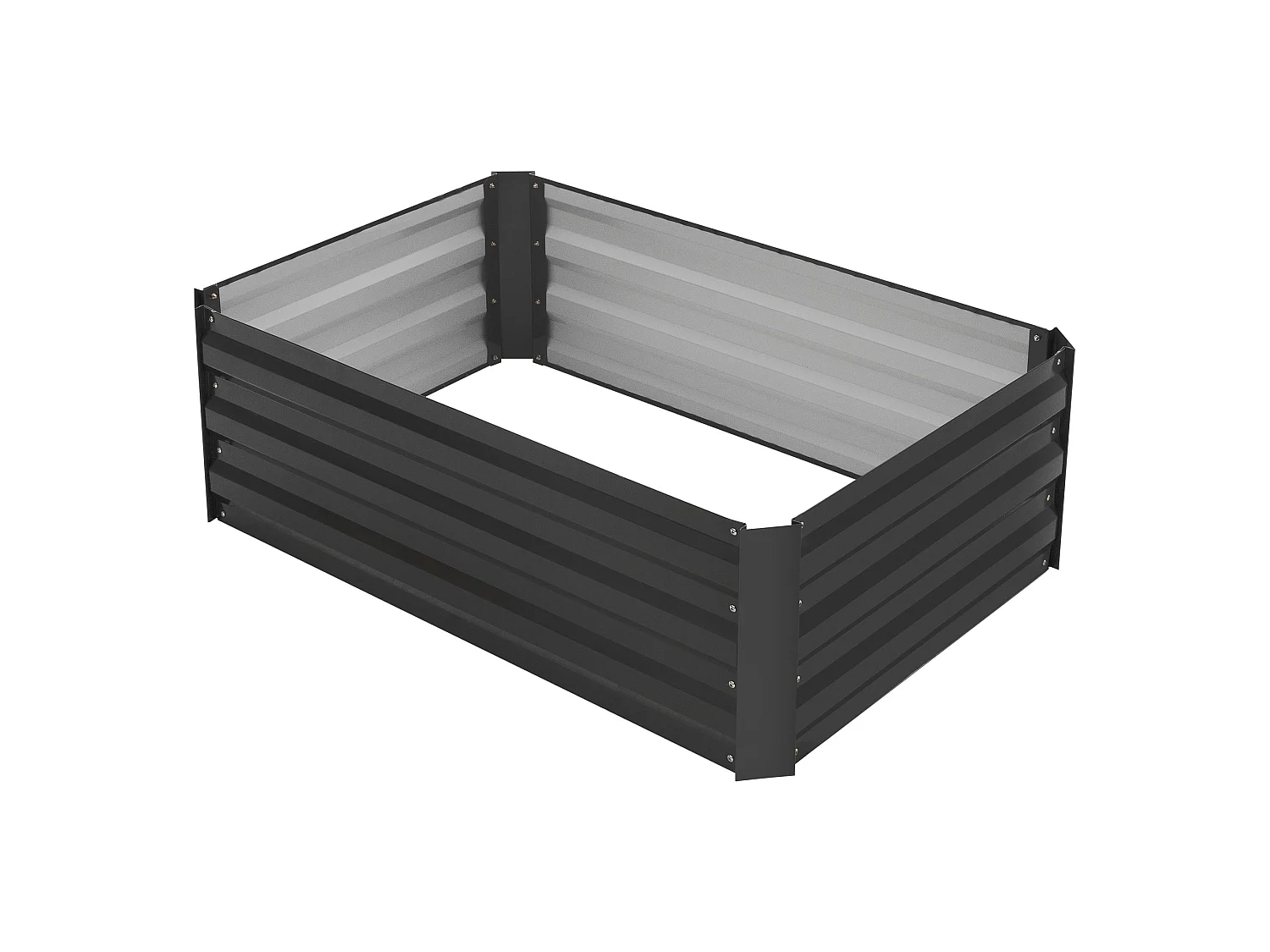 Lit de jardin surélevé bac à plantes/fleurs/légumes jardinière métal 90x30 cm