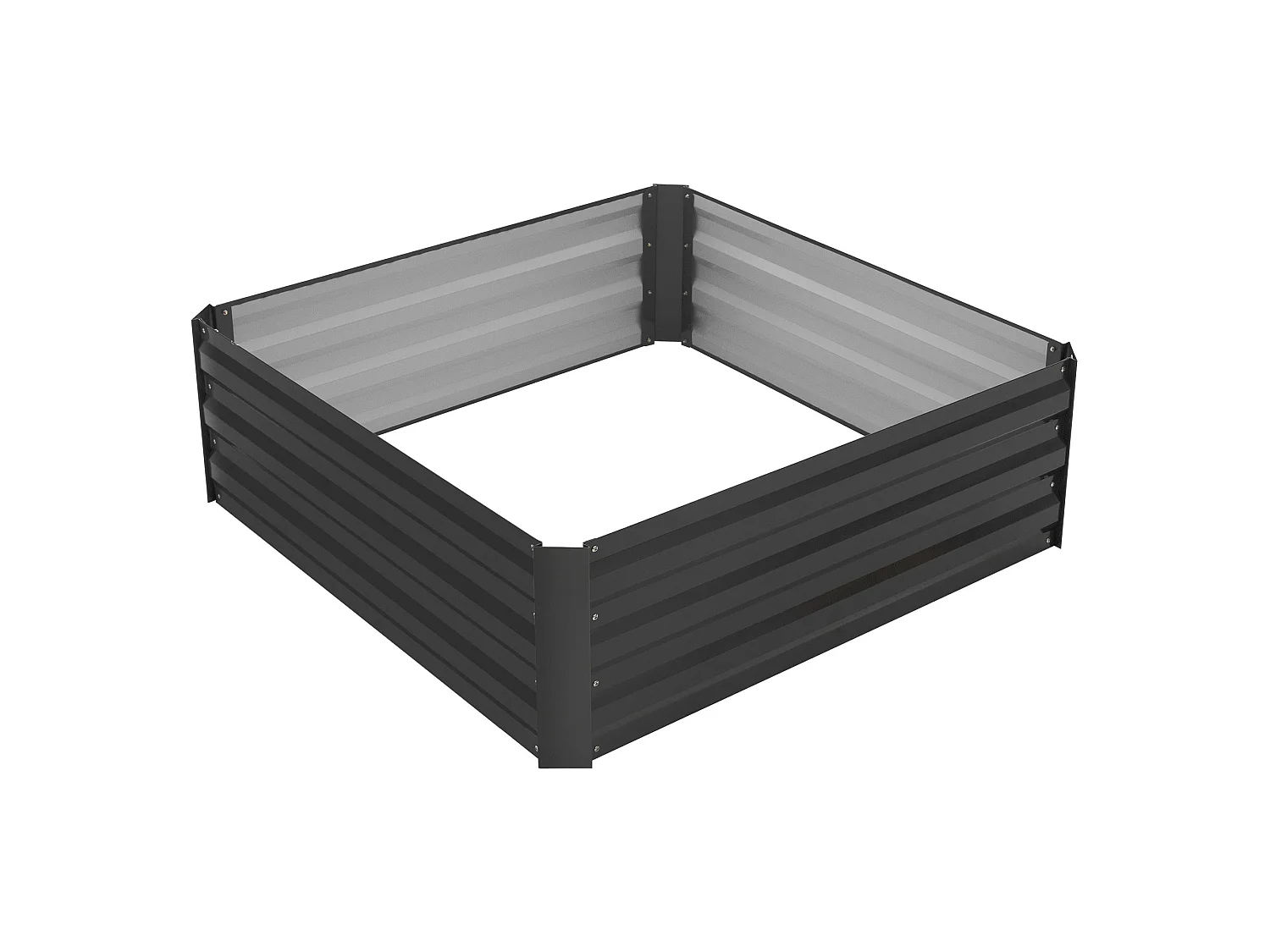 Lit de jardin surélevé bac à plantes/fleurs/légumes jardinière métal 90x90x30 cm