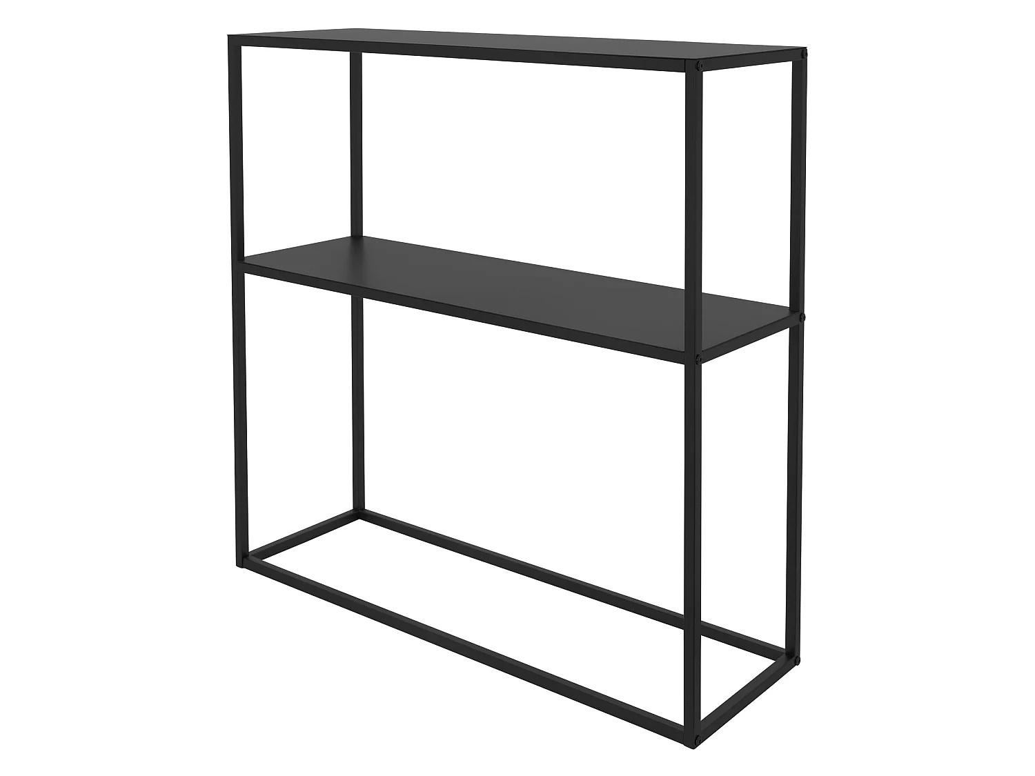 Scaffale per piante fiori vasi con 2 ripiani in metallo nero 80x26x80cm multiuso