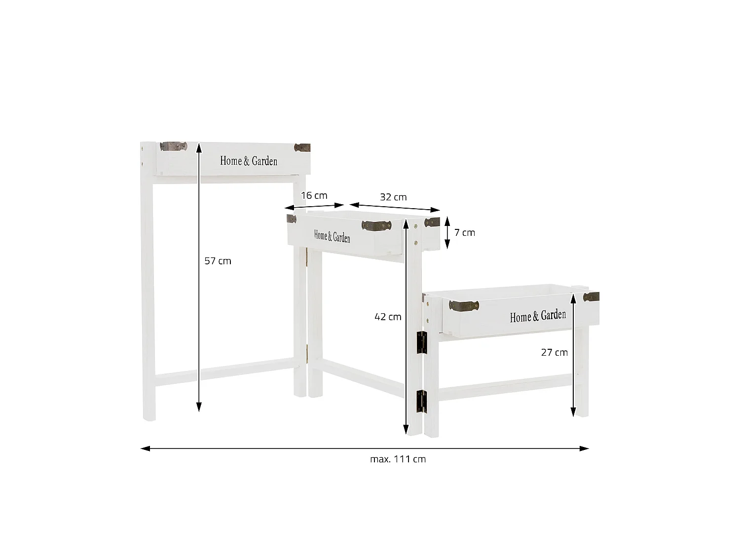 Supporto per piante espositore fiori portavasi decorativo a 3 livelli bianco
