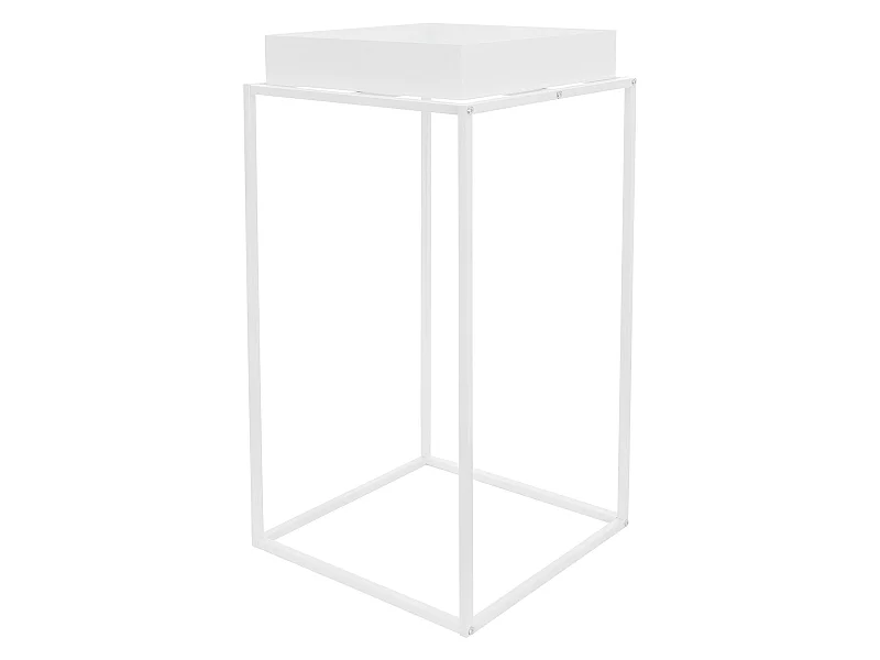 Supporto per piante fiori in metallo bianco moderno fioriera rialzata 45x45x88cm