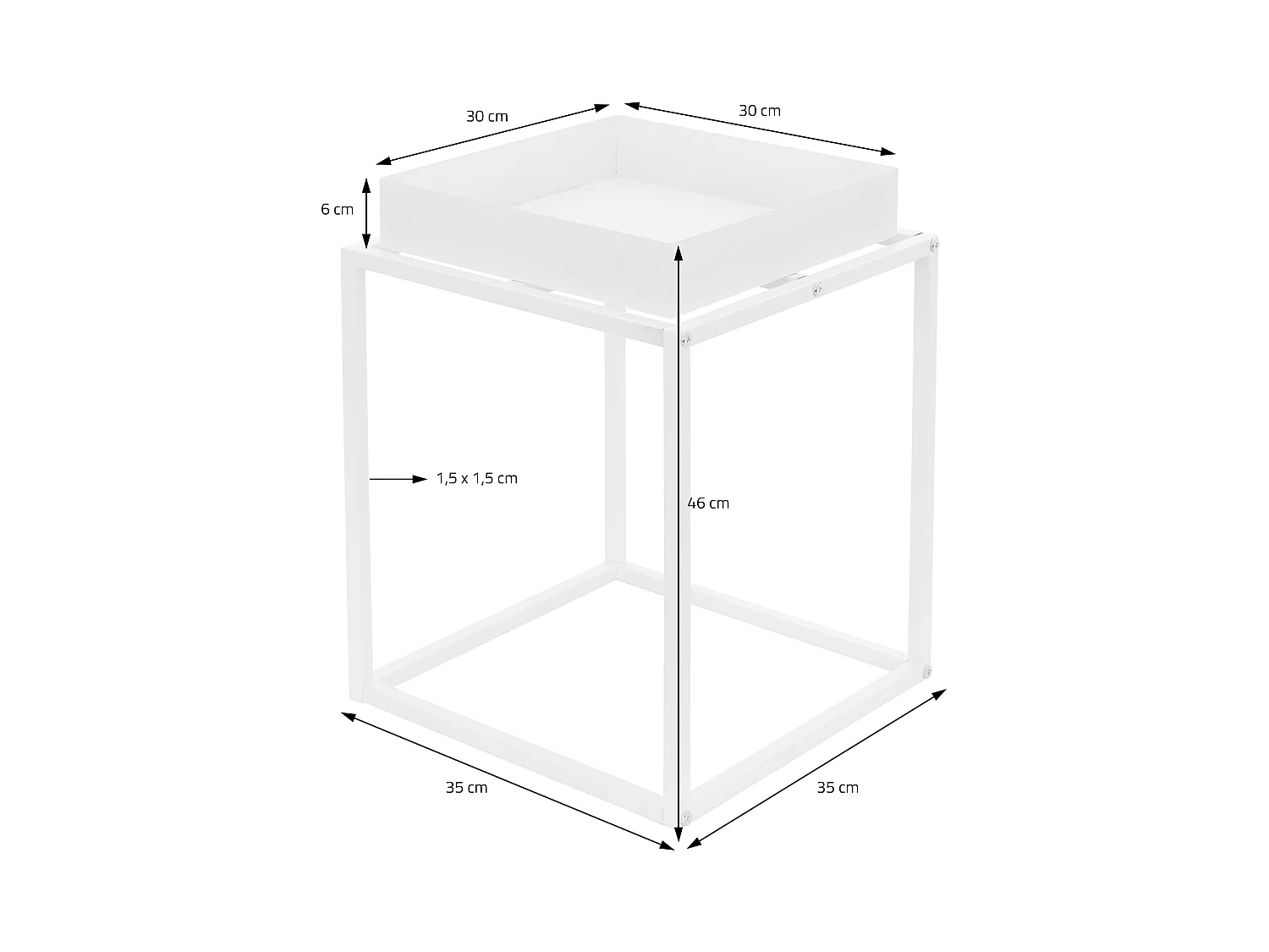 Soportes de metal para plantas blanco jardinera macetero decorativo 46 x 35 cm