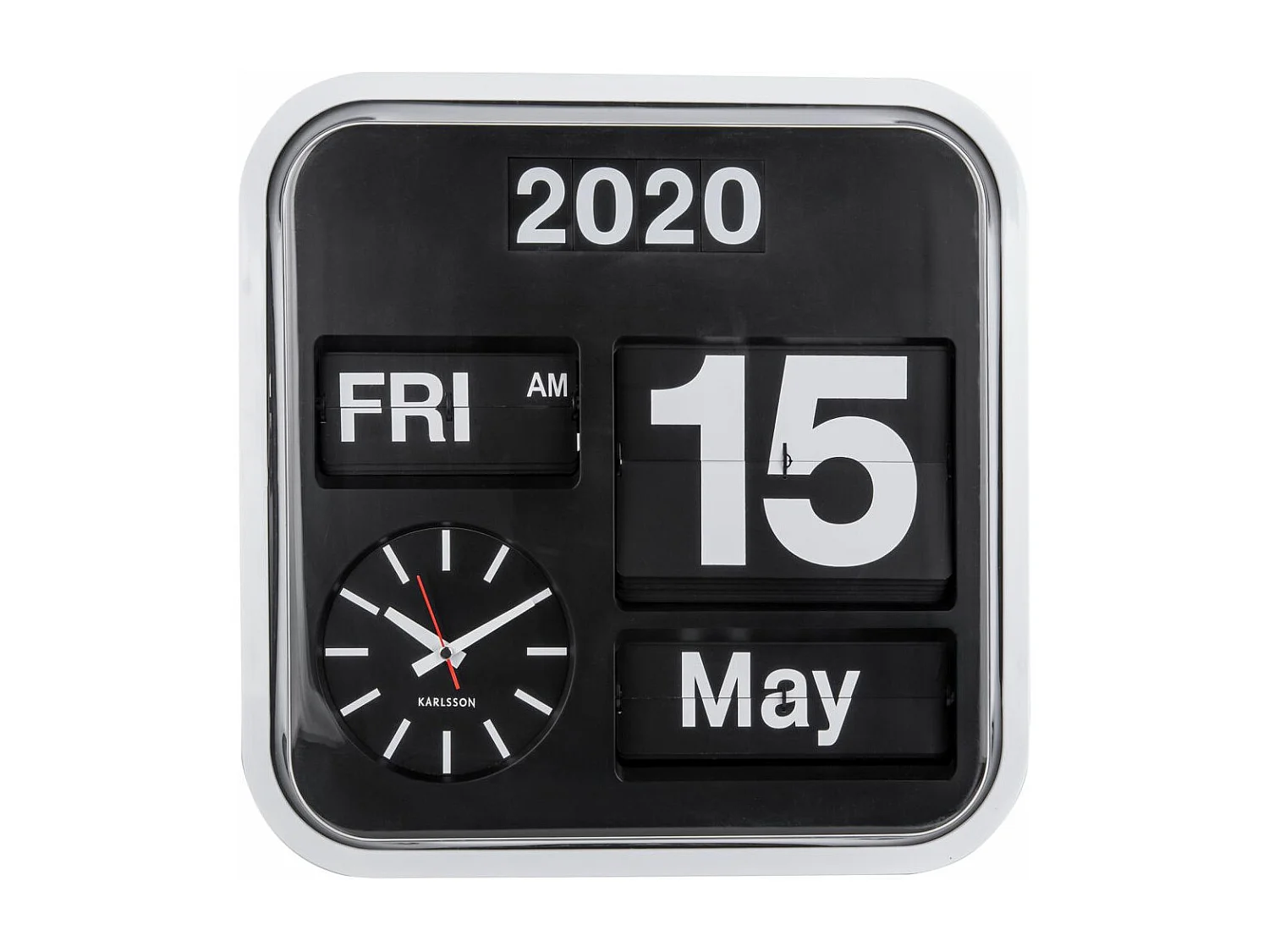 Zegar ścienny Big Flip - Biały