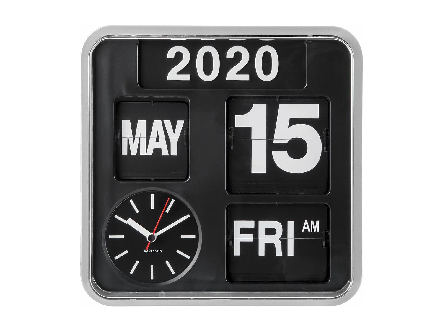 Horloge en plastique Mini Flip 24.5 cm Chrome