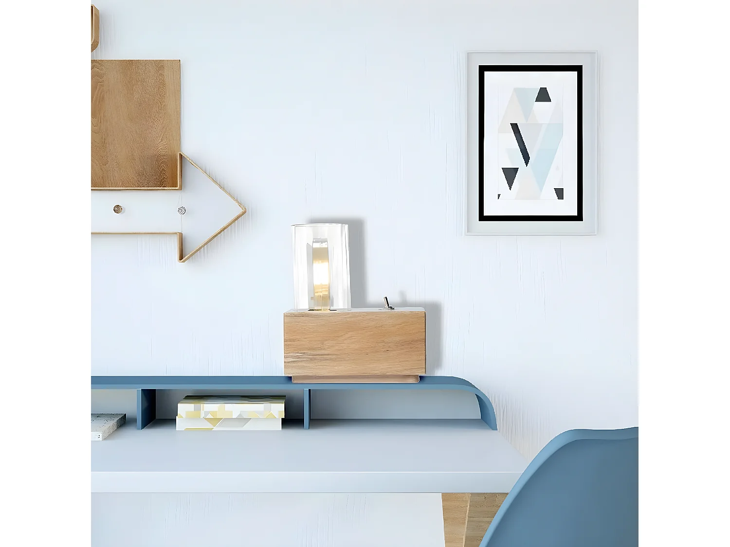 Lampe à Poser Genova, Chêne, 10x19x22 cm, EPIKASA