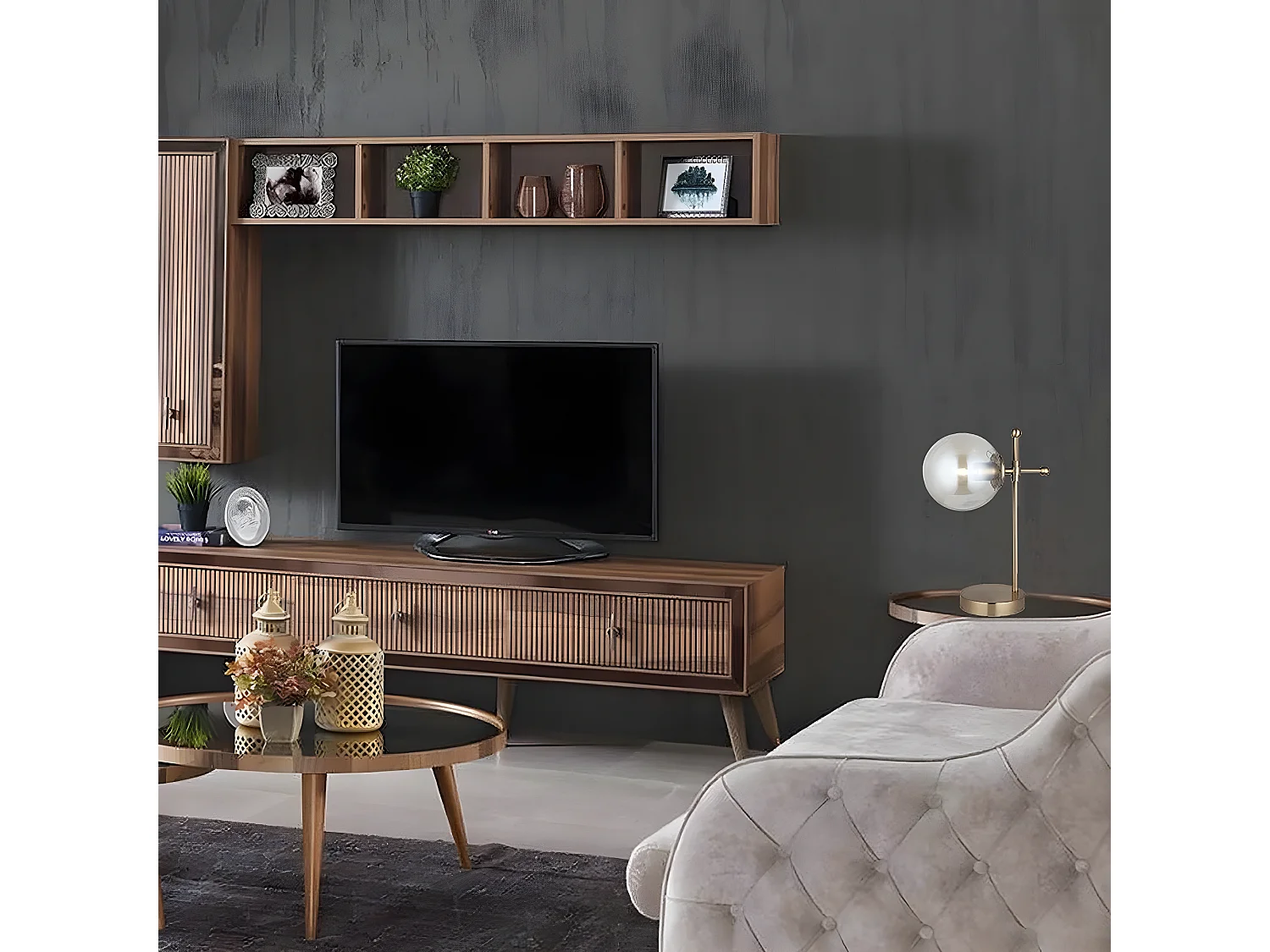 Lamp à Poser Potenza, Or, 15x31x43 cm, EPIKASA