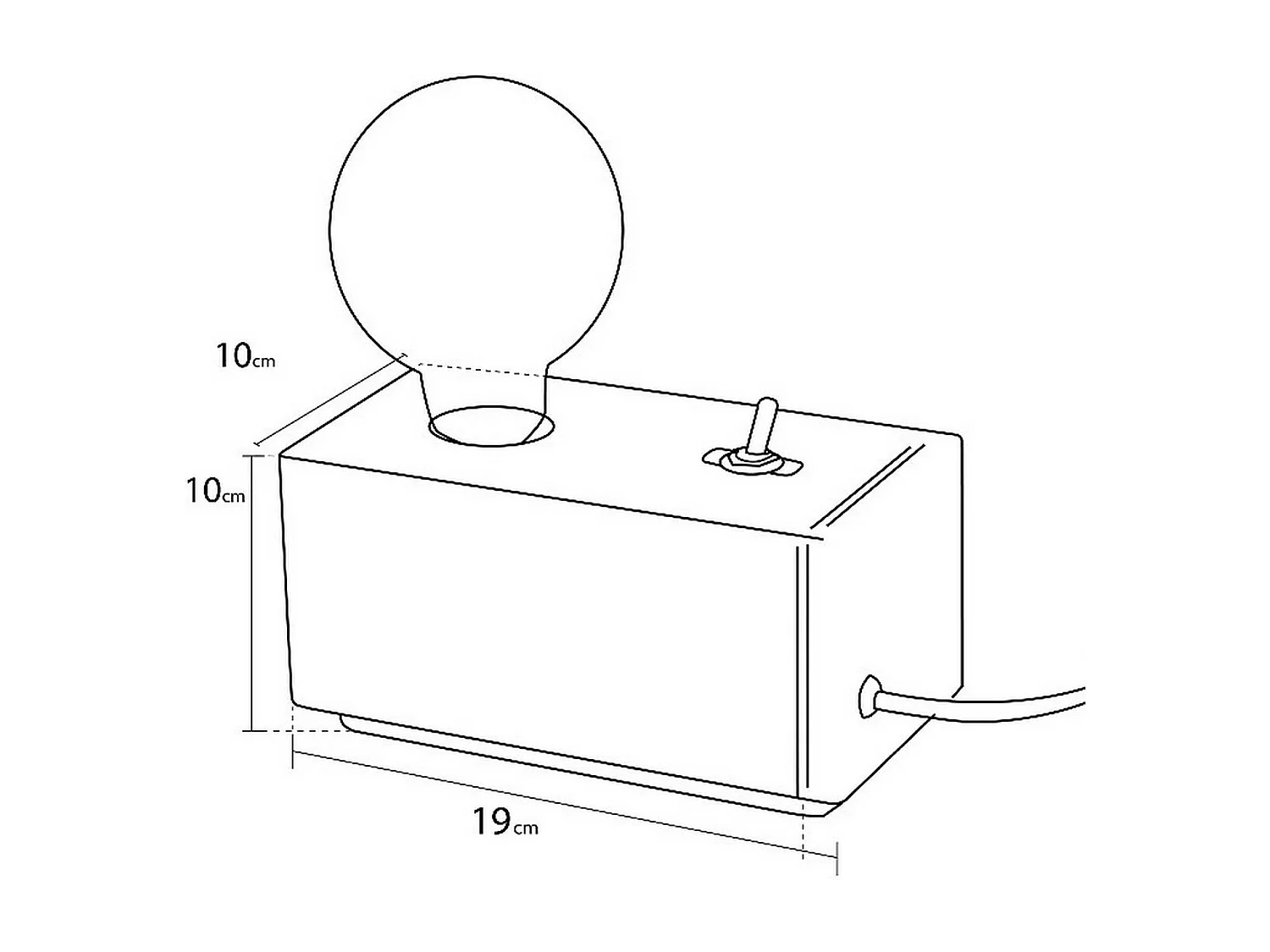 Tafellamp Genova - Eik - 10x19x10 cm - EPIKASA