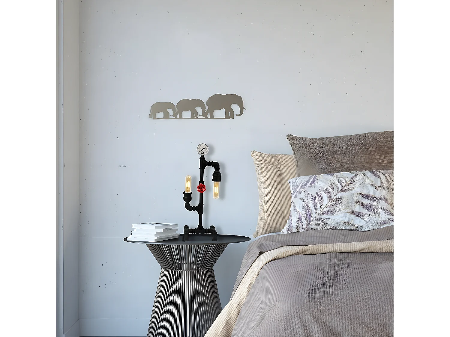 Lampe à Poser Gorizia, Noir, 18x20x52 cm, EPIKASA